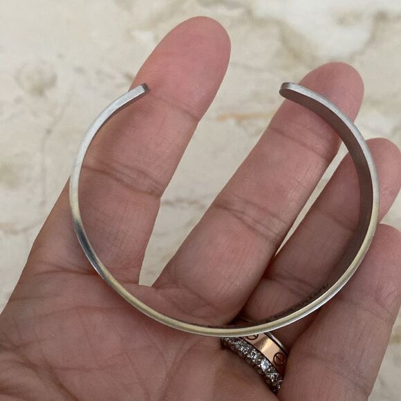 Stainless Steel Motivational Cuff Bracelet “I’m A F**cking Warrior” - Picture 5 of 7